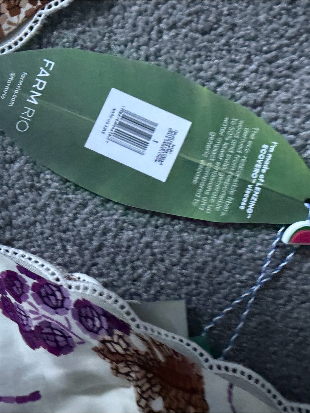 FARM Rio White Maxi Dress with Purple Grape & Brown Leaf Print - Picture 6 of 9